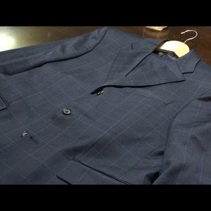 CLASSIC Hugo Boss Navy Window Pane 40r Suit USA